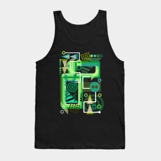 Abstract Digital Green Tank Top